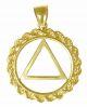 307-2 Circle Triangle Pendant w/Braided rope trim